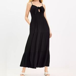 Banana‎ Republic Black Cotton Poplin Cutout Flare Midi Dress Size M
